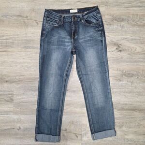 Mind Code Rolled Hem Cropped Sanded Washed Jeans Size 9